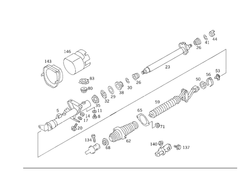 Steerg. Column Jacket Tube & Steerg. Shaft for 1993 Mercedes-Benz 500SEL #1