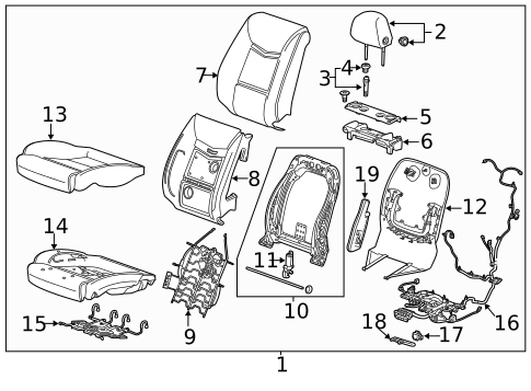 Driver Seat Components for 2013 Cadillac XTS #1