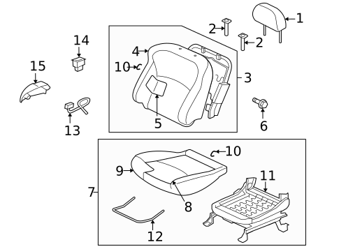 Front Seat Components for 2010 Mitsubishi Outlander #1