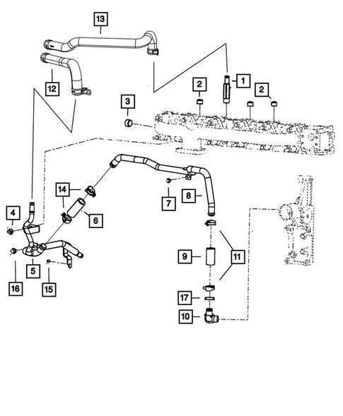 Air Conditioner and Heater Plumbing for 2009 Dodge Ram 2500 #1