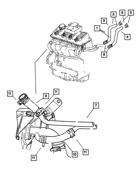 Air Conditioner and Heater Plumbing for 2005 Dodge Neon #1