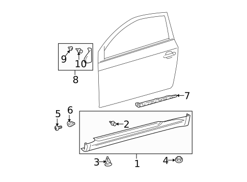 Exterior Trim - Pillars for 2007 Scion tC #0