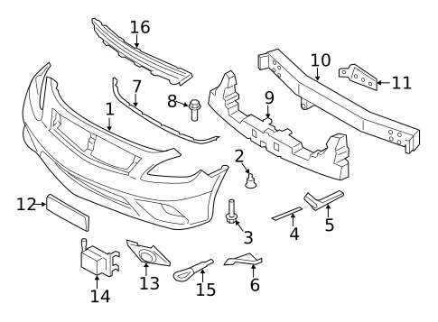 Bumper & Components - Front for 2014 INFINITI Q60 #1