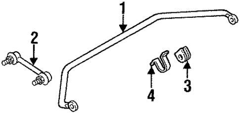 Stabilizer Bar & Components for 1990 Isuzu Impulse #1