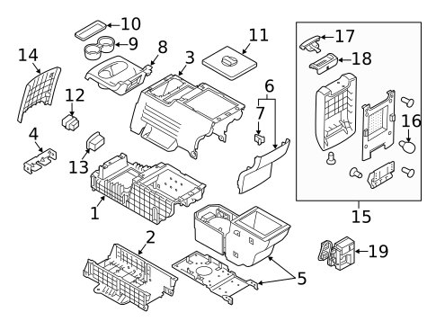 Rear Console for 2019 Ford Flex #1