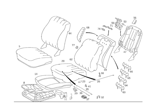 Front Seat and Headrest for 1987 Mercedes-Benz 260E #1