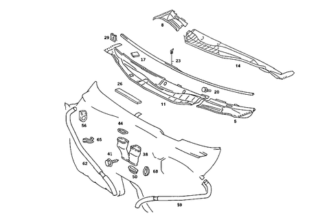 Water Baffle with Intake Shell for 1985 Mercedes-Benz 380SE #0