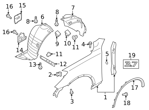 Exterior Trim - Fender for 2015 INFINITI QX50 #0