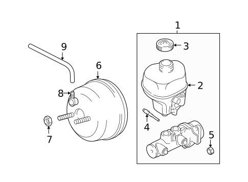 Master Cylinder - Components On Dash Panel for 2008 Dodge Ram 1500 #1