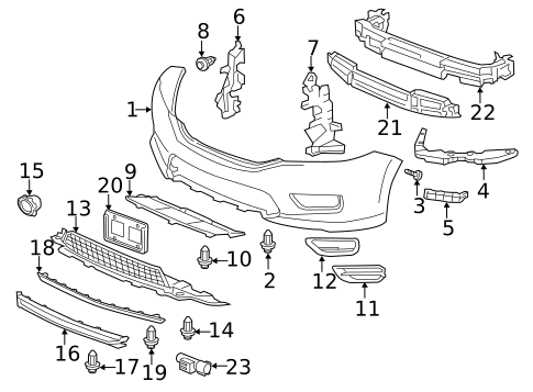 Bumper & Components - Front for 2015 Honda Accord #1