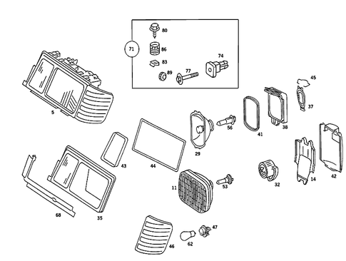 Lighting Unit for 1989 Mercedes-Benz 190 E #4
