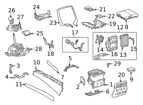 Front Console for 2023 Lexus LX600 #1