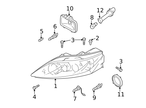 Headlamp Components for 2005 Mazda 6 #0