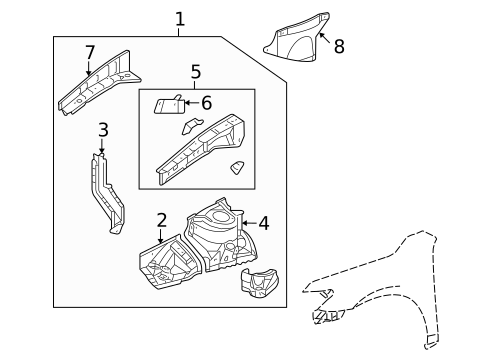 Structural Components & Rails for 2012 Toyota Venza #0