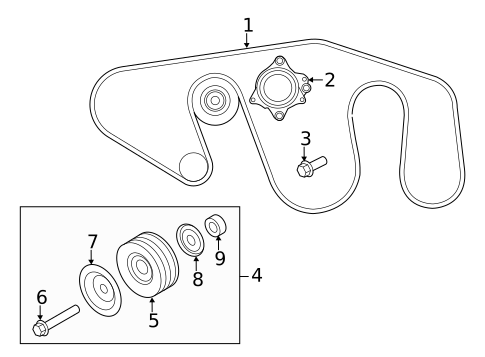 Belts & Pulleys for 2012 INFINITI M56 #1