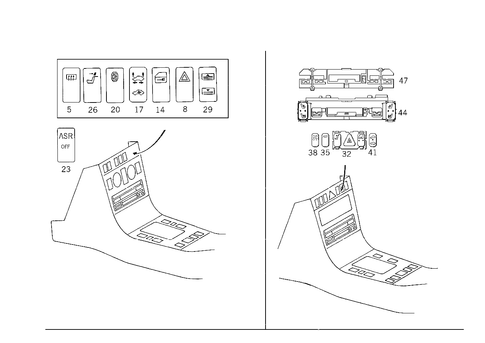 Switch in Instrument Panel and Center Console for 1996 Mercedes-Benz C280 #0