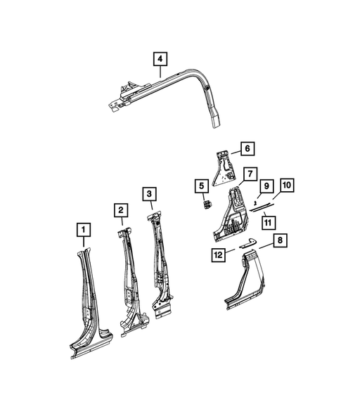 Aperture Panel, Pillar Supports and Cab Back for 2020 Jeep Gladiator #0