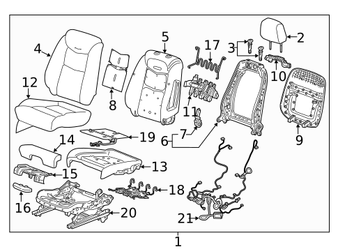 Driver Seat Components for 2018 Cadillac XT5 #1