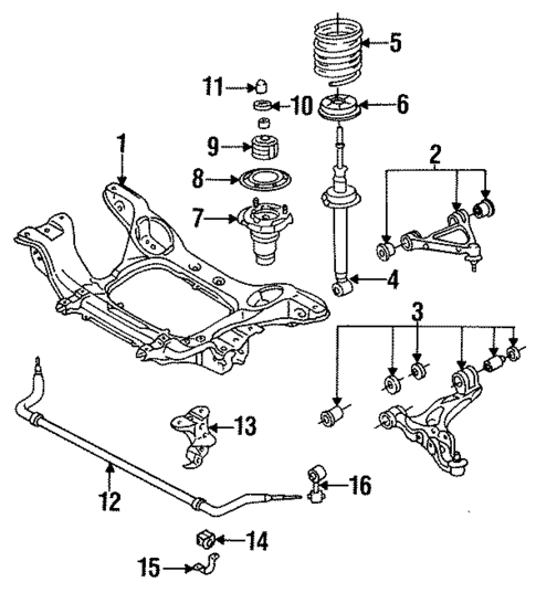 Stabilizer Bar & Components for 1993 Mazda RX-7 #1