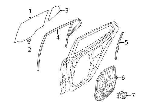 Glass - Rear Door for 2014 Kia Optima #0