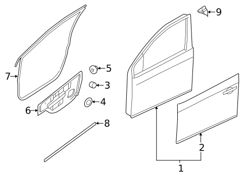 Door & Components for 2013 Nissan Sentra #1