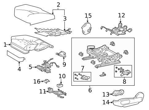 Driver Seat Components for 2025 Lexus LC500h #1