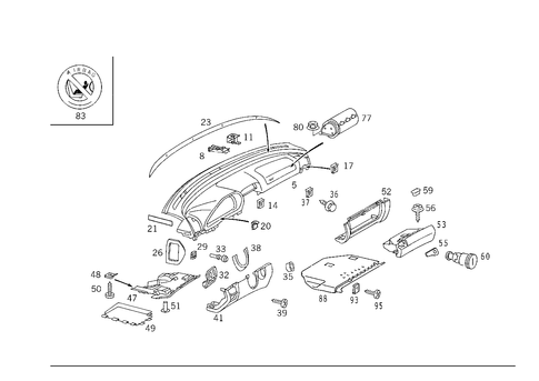 Instrument Panel with Glove Box, Body Parts for Passenger Airbag for 2002 Mercedes-Benz CLK430 #0