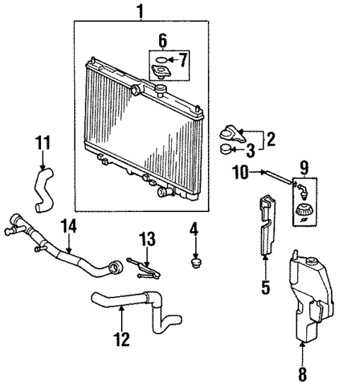 Radiator & Components for 1997 Honda Odyssey #0