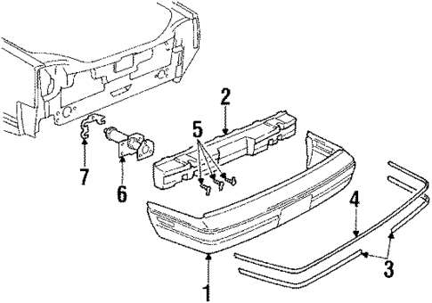 Bumper & Components - Rear for 1991 Oldsmobile Cutlass Calais #0