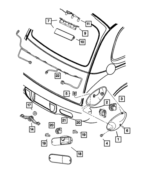 Lamps - Front, Rear and Courtesy for 2005 Chrysler PT Cruiser #1