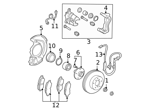 Front Brakes for 2005 Toyota Sienna #0