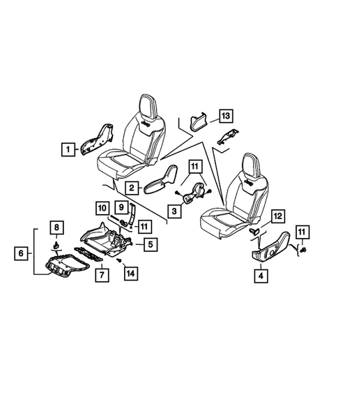 Front Seats - Adjusters, Recliners, Shields and Risers for 2022 Jeep Renegade #7