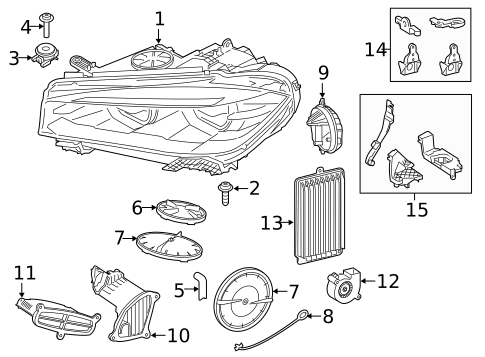 Headlamp Components for 2018 BMW X6 #1
