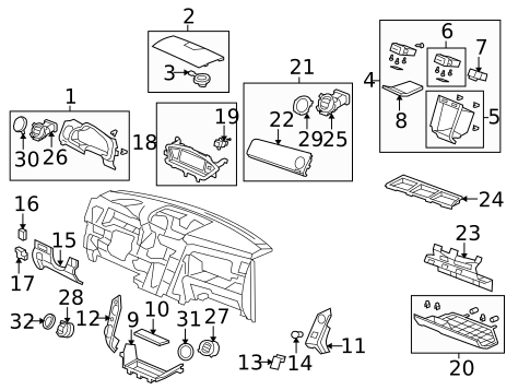 Instrument Panel Components for 2015 Honda Pilot #0
