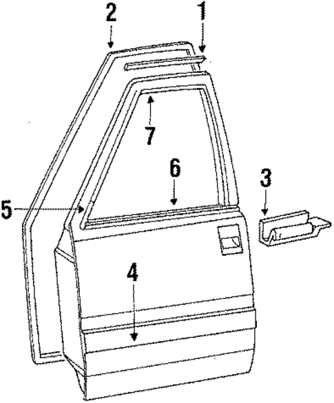 Door & Components for 1989 Dodge Lancer #1