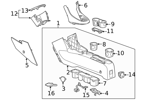 Center Console for 2019 Chevrolet Trax #0