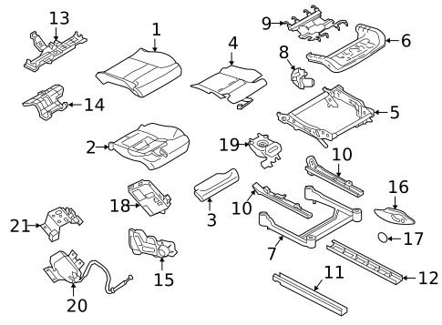 Passenger Seat Components for 2019 Volvo XC90 #1