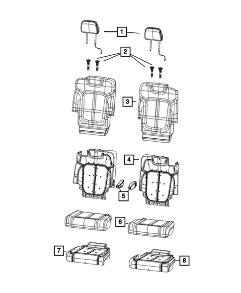 Rear Seats - Second Row for 2022 Jeep Grand Cherokee L #0