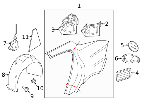 Quarter Panel & Components for 2016 Porsche Panamera #2