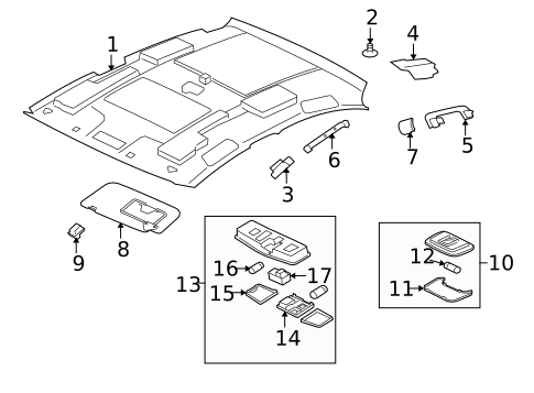 Interior Trim - Roof for 2010 Mitsubishi Lancer #1