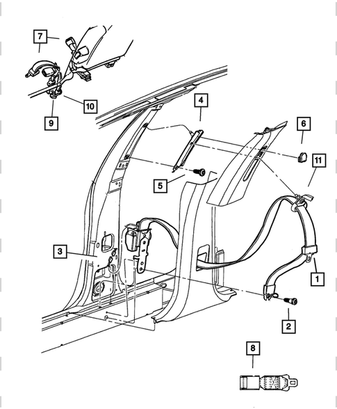 Seat Belts-Front and Rear for 2002 Chrysler 300M #0