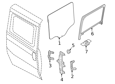 Glass - Side Door for 2015 Ram ProMaster City #0