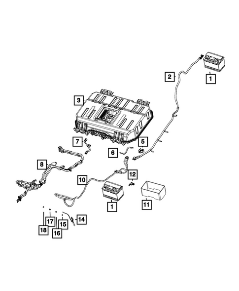 Battery, Battery Tray and Cables for 2017 Chrysler Pacifica #0