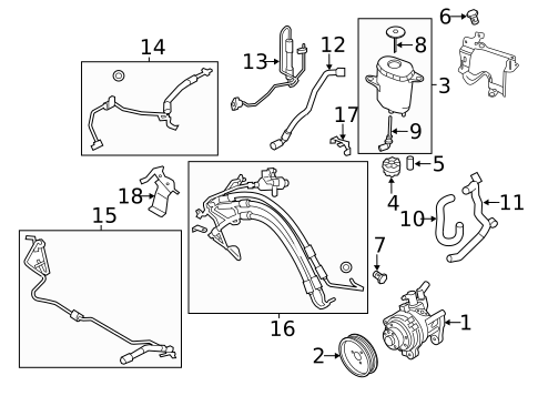 Pump & Hoses for 2015 BMW 650i Gran Coupe #2