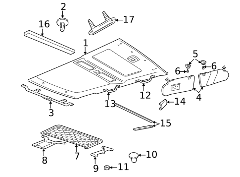 Interior Trim - Roof for 2003 Land Rover Freelander #0