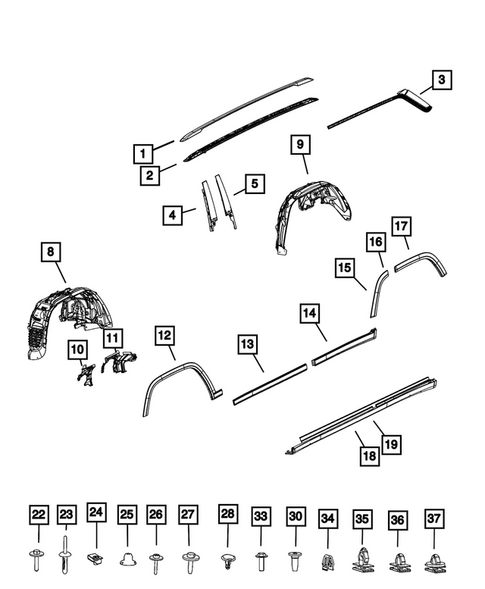 Moldings and Ornamentation for 2021 Jeep Grand Cherokee L #0