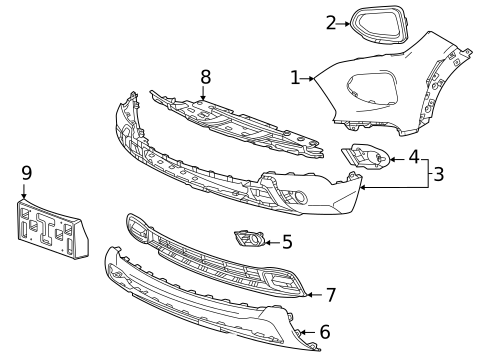 Bumper & Components - Front for 2025 Chevrolet Trailblazer #12