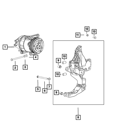 Air Conditioner Compressor and Mounting for 2019 Fiat 500L #0