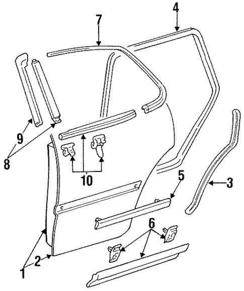 Exterior Trim - Rear Door for 1994 Toyota Camry #0