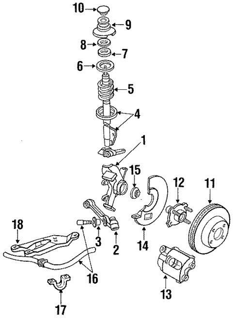 Suspension Components for 1990 Mercury Topaz #1